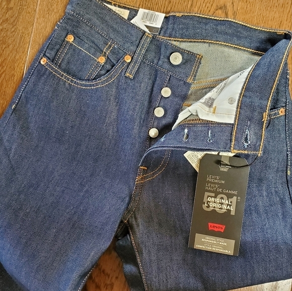 levi's 501 Original Fit Dark Wash High-rise Straight Leg Size 24 x 30 NWOT - Picture 5 of 16